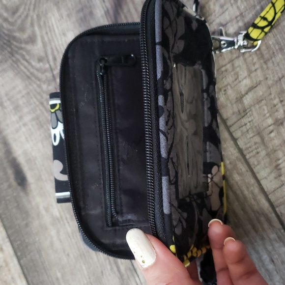 Vera Bradley Zip around wallet Baroque black yellow white floral - Picture 6 of 12